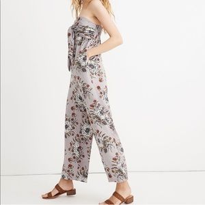 NWT - Madewell Strapless Tie-Front Jumpsuit in Painted Bloom - Size 6
